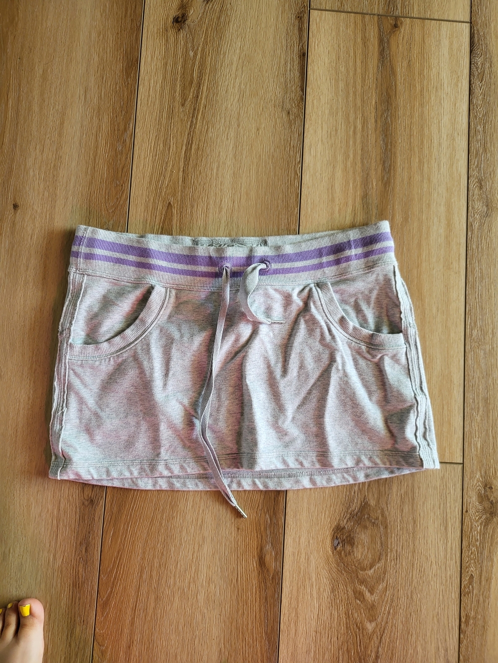 lululemon athletica Light Gray Skort with Lavender Striped Waistband